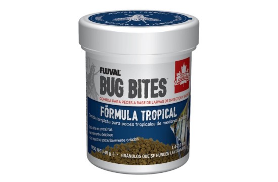 Fluval Bug Bites Gránulos Fórmula Tropical 45g