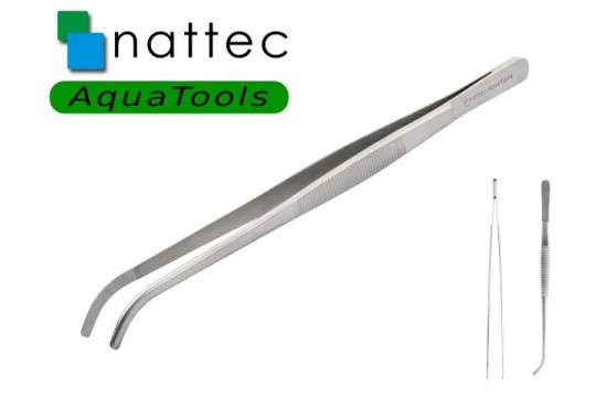 Nattec AquaTools ProPinsettes 30cm - pinzas curvas﻿