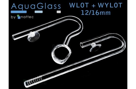 Aqua Glass Entrada + salida de Vidrio (Manera Habbo) en el tubo de 12/16mm. Set﻿